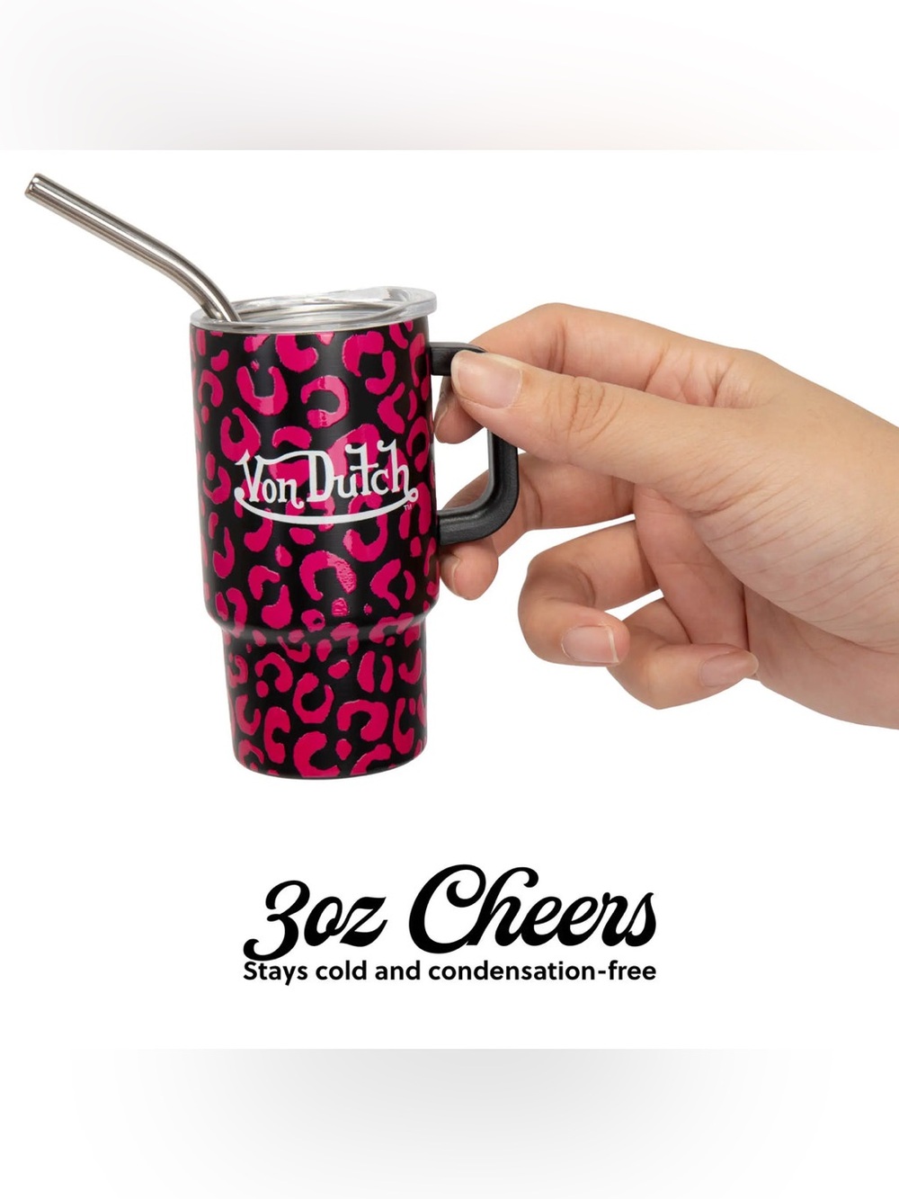 Von Dutch- 2 Piece Mini Tumbler Set - Gold Leopard & Hot Pink Leopard